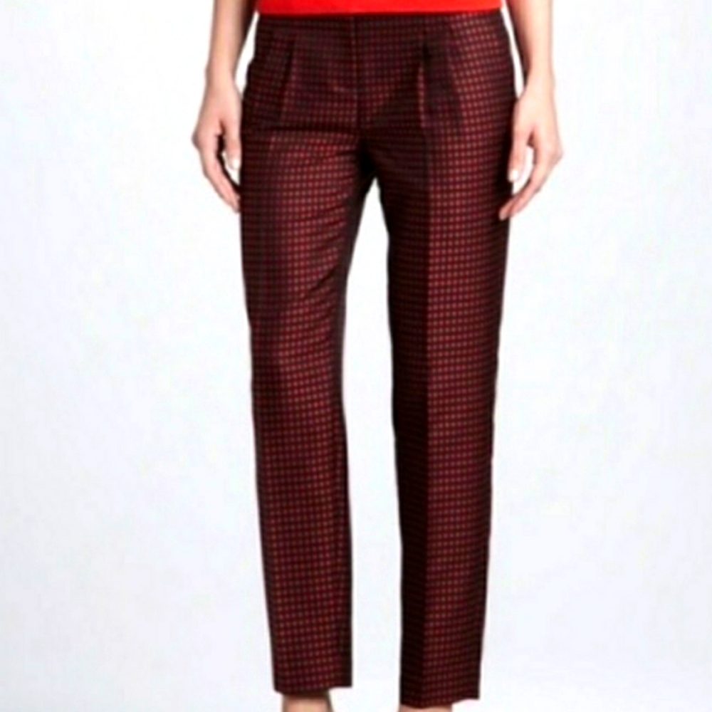 Kate Spade Red & Black Diamond Pattern Trouser Pants